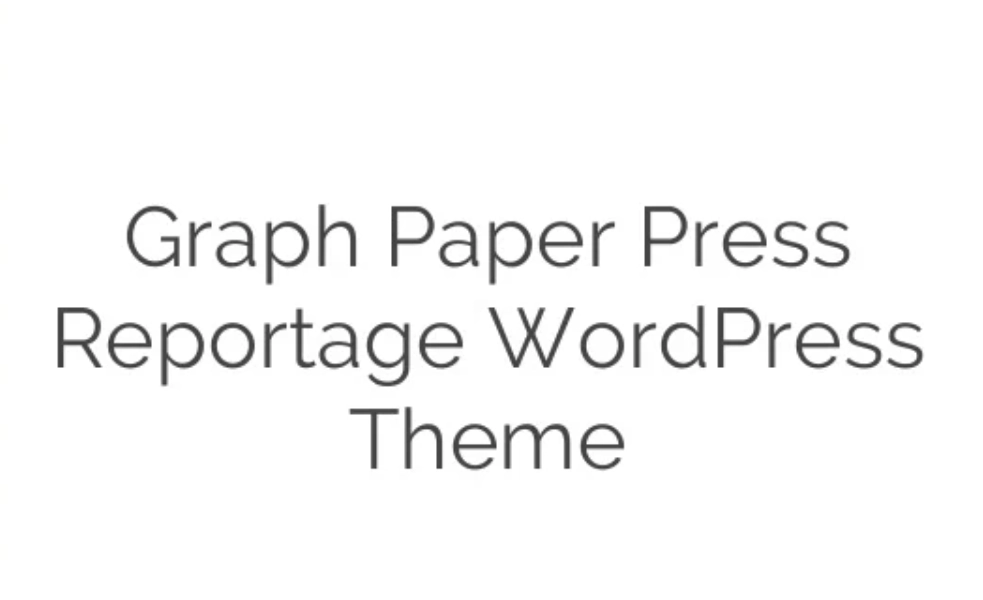 Graph Paper Press Reportage WordPress Theme 1.1.8 GPL Theme
