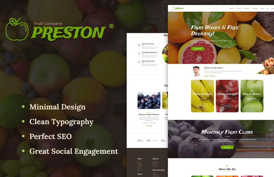Preston Organic Farming WordPress Theme 1.1.6 GPL Theme 1 Preston Organic Farming WordPress Theme 1.1.6 GPL Theme