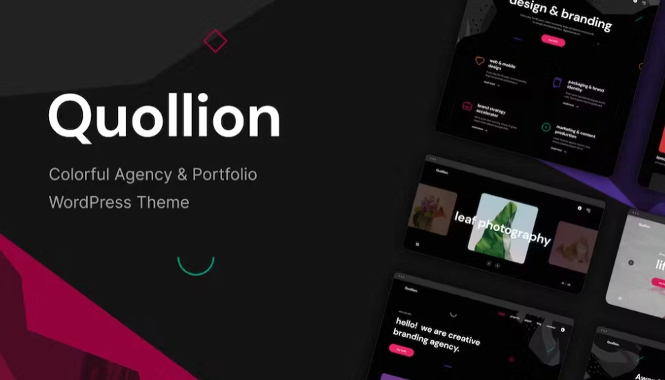 Quollion Colorful Agency Portfolio Theme 1.0.2 GPL Theme