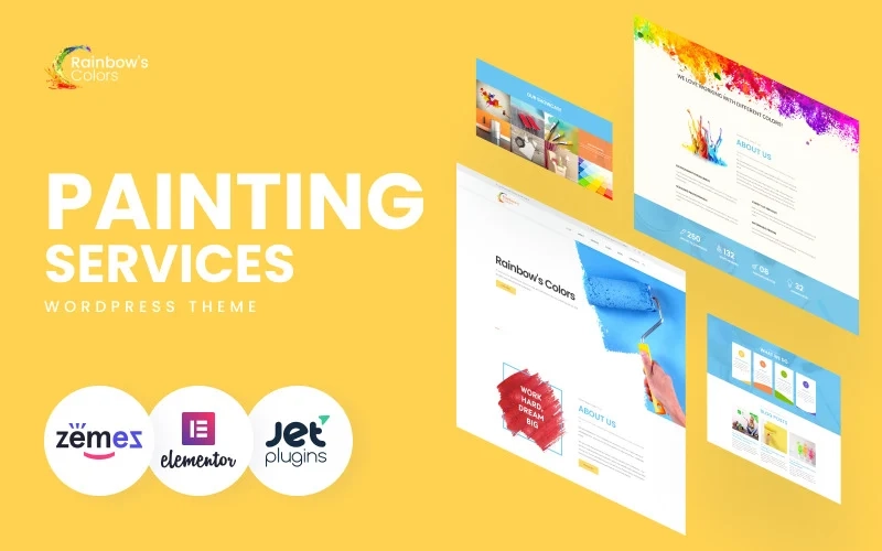 Rainbow’s Colors Painting Company Responsive WordPress Theme 1.0.0 GPL Theme