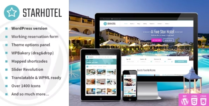Starhotel Hotel WordPress Theme 3.0.5 GPL Theme 1 Starhotel Hotel WordPress Theme 3.0.5 GPL Theme
