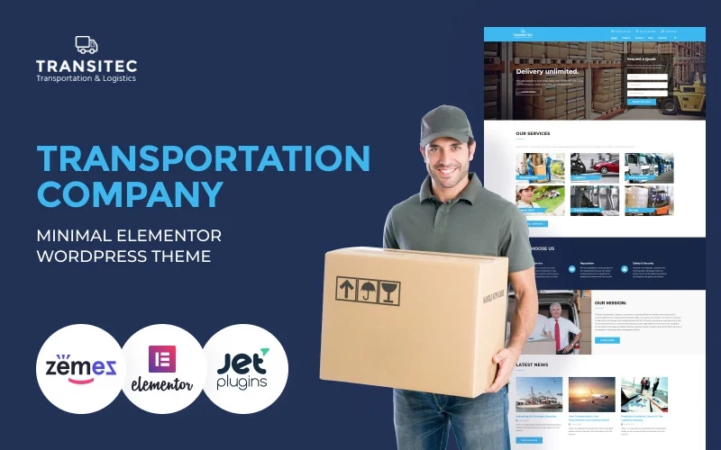 Transitec Transportation Multipurpose Minimal WordPress Elementor Theme WordPress Theme 1.0.0 GPL Theme