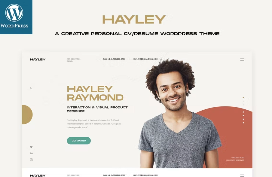 Hayley Personal CV/Resume WordPress Theme 1.0 GPL Theme 1 Hayley Personal CV/Resume WordPress Theme 1.0 GPL Theme
