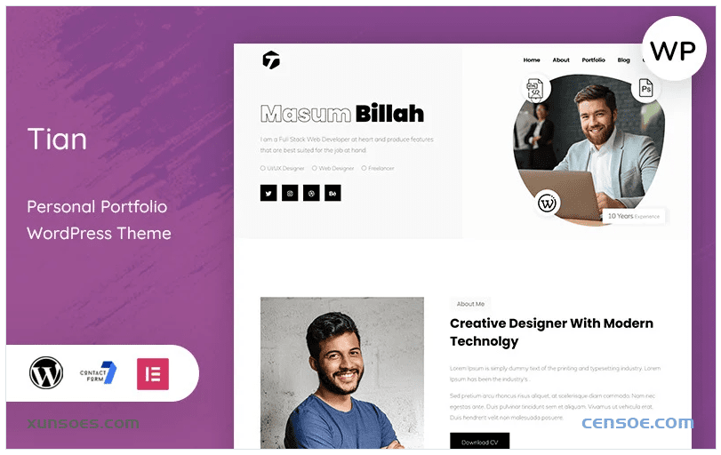 Tian – Minimal Personal Portfolio WordPress Theme 1.0.0 GPL Theme 1 Tian – Minimal Personal Portfolio WordPress Theme 1.0.0 GPL Theme