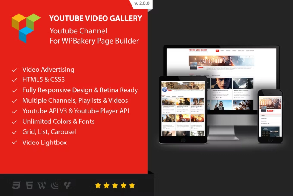 Youtube Gallery Addon For WPBakery Page Builder 2.0.8 GPL Plugins 1 Youtube Gallery Addon For WPBakery Page Builder 2.0.8 GPL Plugins