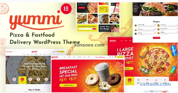 Yummi Fast Food Restaurant WordPress Theme 1.3 GPL Theme