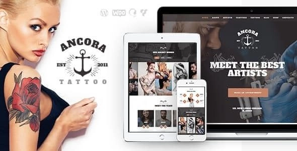 Ancora | An Urban Tattoo Salon and Ink Shop WordPress Theme 1.1 GPL Theme