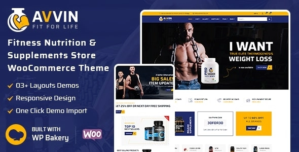 Avvin Fitness Nutrition and Supplements Store WooCommerce Theme 1.4 GPL Theme 1 Avvin Fitness Nutrition and Supplements Store WooCommerce Theme 1.4 GPL Theme