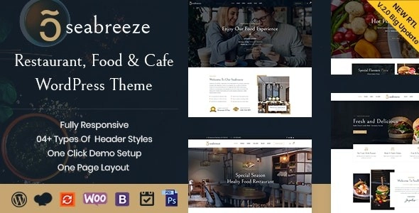 Seabreeze Restaurant and Cafe WordPress Theme 2.2 GPL Theme 1 Seabreeze Restaurant and Cafe WordPress Theme 2.2 GPL Theme